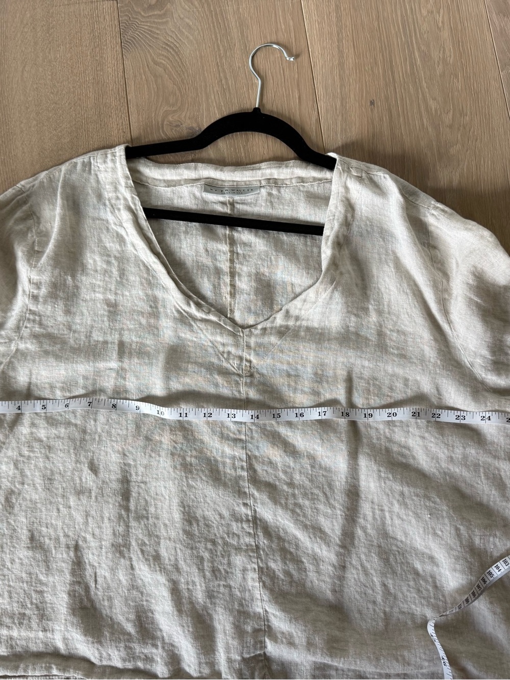 bryn Walker Natural Linen Tunic Top With Bell Sleeves - Picture 8 of 11